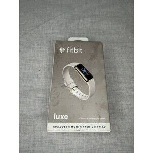 NEW Fitbit LuxeFitness and Wellness-Tracker Lunar WhiteSoft Gold Stainless Steel